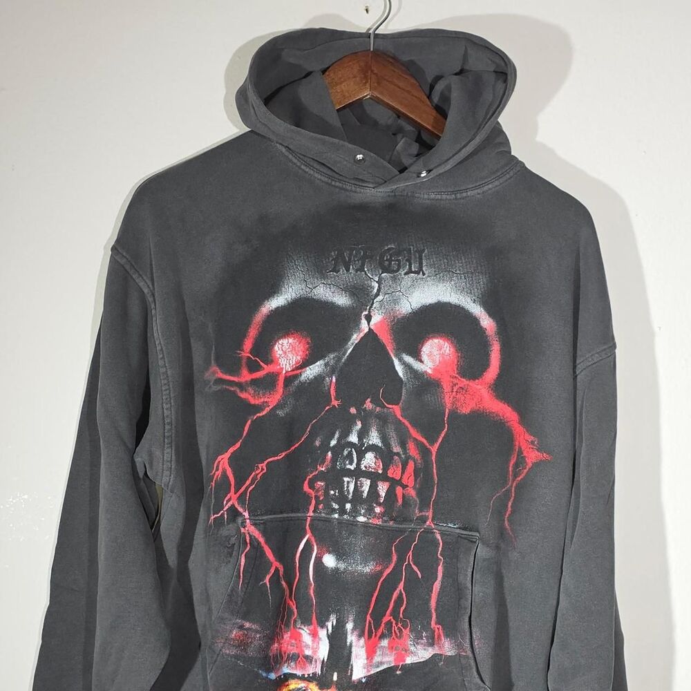 Unbranded Men's Black and Grey Hoodie